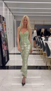 Claudia Schiffer Instagram - Fittings with @versace. Still not over this moment with @donatella_versace ✨