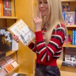 Claudia Schiffer Instagram – Popped by @thebookmarc early to sign copies of Blue Chip: Confessions of Claudia Schiffer’s Cat (and Captivate!) before customers arrived ♥️
