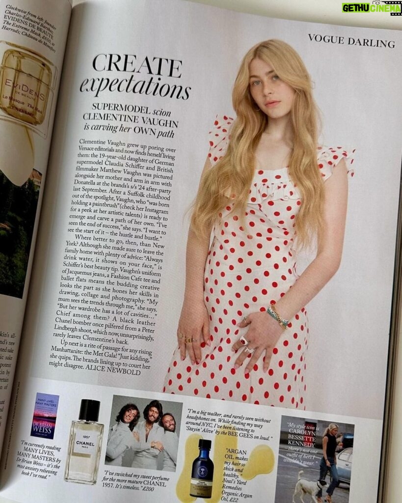Claudia Schiffer Instagram - My @clementinevaughn in Edward’s latest issue of @britishvogue ❤️ ❤️ ❤️