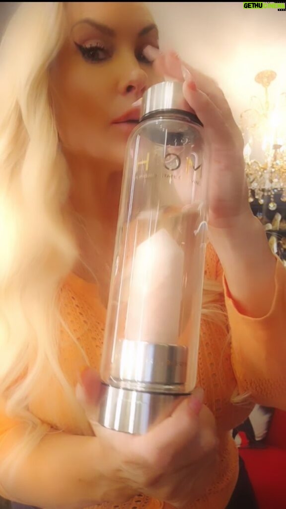 Coco Austin Instagram - Waterbottle challenge!! Who else has a cool water bottle? Thank you @vda_designs for my Rose Quartz @hombyvanessadeleon bottle..The water just tastes better in it! I can take over the world with this bottle...lol #waterbottlechallenge #crystalsrock #powerofpositivity #energy #rosequartz