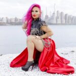 Coco Austin Instagram - I did this shoot right before changing my hair back to blonde.. i miss my pink🩷 Loved shooting this fetish dress look for Paris fashion magazine @moevir.paris Designer - @original_x_one