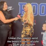 Coco Austin Instagram – Coco and Chanel rocked the RED carpet! ♥️💋🎙️
.
#nyfw #nyfw2023 #fashionweek #ny #newyork #fashion #interview #redcarpet #host #rookieusa #michellebarone #michellebaronered