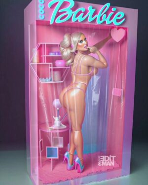 Coco Austin Instagram - Chanel is so cute.. She tells me, "Mommy, you we're Barbie before the movie came out. You're  the real human barbie". And she is dead serious about it..
 I love how she views me and loves me thats so sweet of her💗
Artist- @edit_3man