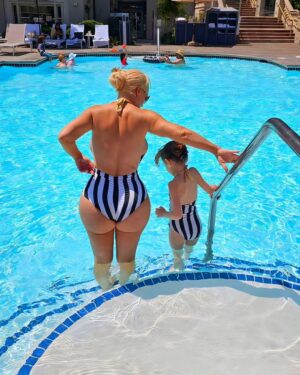 Coco Austin Instagram - After we were on a mini @llcoolj #forcetour with Ice. The girls had a fun pool day on Labor Day to relax after we have been running around ! 
Of course we had to continue our matchy match tradition swimsuits 🩱 @sugardollllz
Swipe for more!