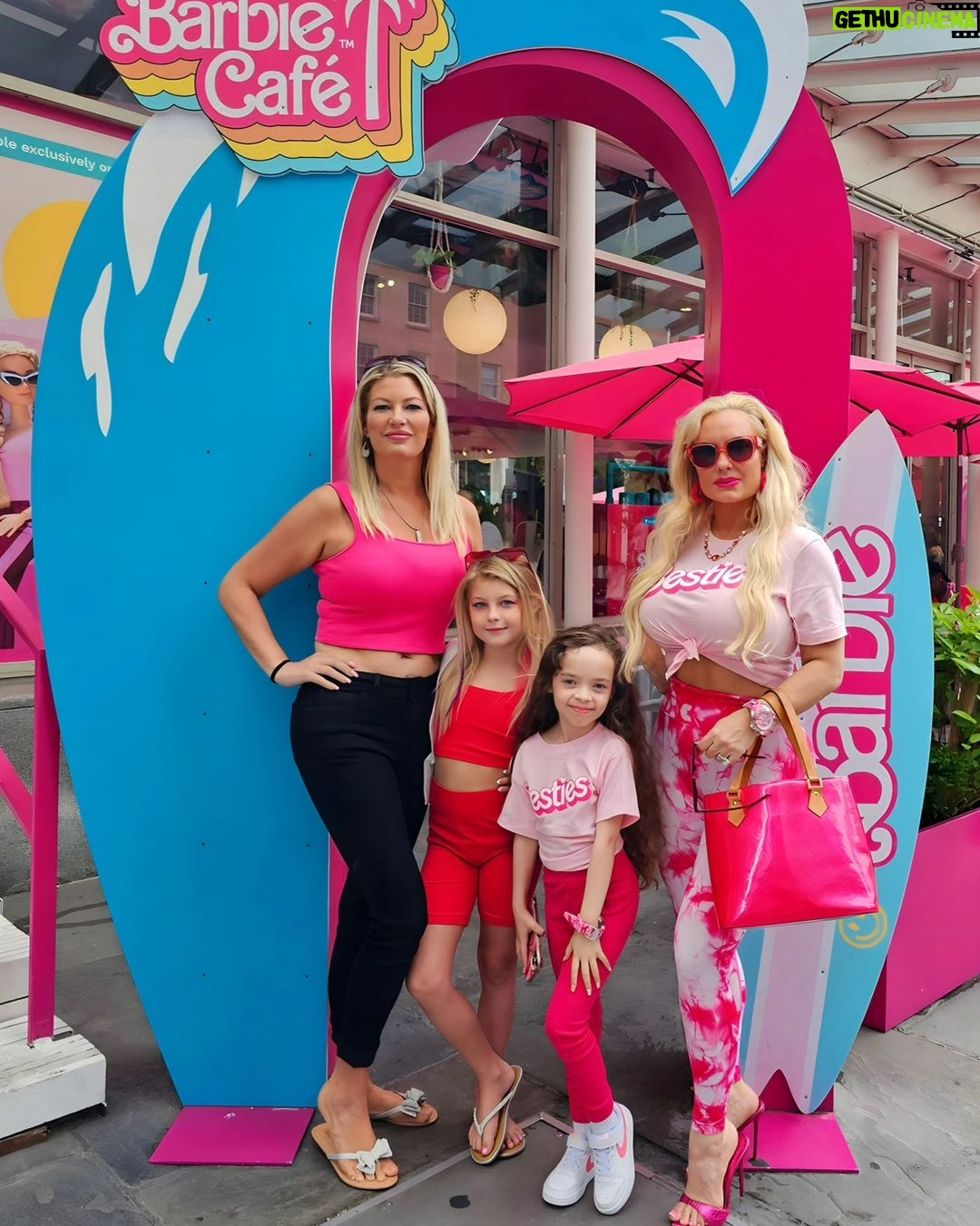 Coco Austin Instagram - Been obsessed with Barbie lately and finally got to visit @barbiecafeofficial with my cousin @statt.hagan. We had a blast, as you can see. Good food and drinks.. I love adventure and now I got my mini to experience things with me! Life is so colorful and beautiful in the barbieworld! THIS IS SO MY THING! #cousins #barbiecafe #barbiecafenyc #barbieworld -swipe Malibu Barbie Cafe New York