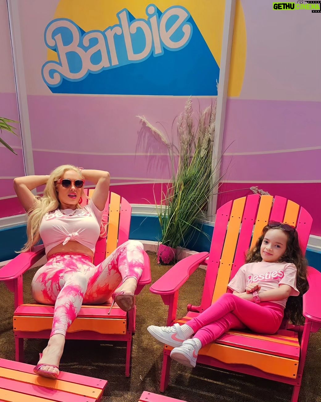 Coco Austin Instagram - Been obsessed with Barbie lately and finally got to visit @barbiecafeofficial with my cousin @statt.hagan. We had a blast, as you can see. Good food and drinks.. I love adventure and now I got my mini to experience things with me! Life is so colorful and beautiful in the barbieworld! THIS IS SO MY THING! #cousins #barbiecafe #barbiecafenyc #barbieworld -swipe Malibu Barbie Cafe New York