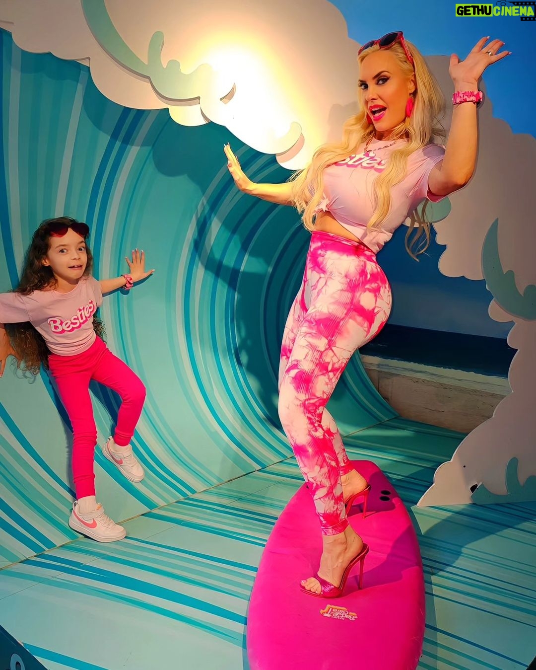 Coco Austin Instagram - Been obsessed with Barbie lately and finally got to visit @barbiecafeofficial with my cousin @statt.hagan. We had a blast, as you can see. Good food and drinks.. I love adventure and now I got my mini to experience things with me! Life is so colorful and beautiful in the barbieworld! THIS IS SO MY THING! #cousins #barbiecafe #barbiecafenyc #barbieworld -swipe Malibu Barbie Cafe New York