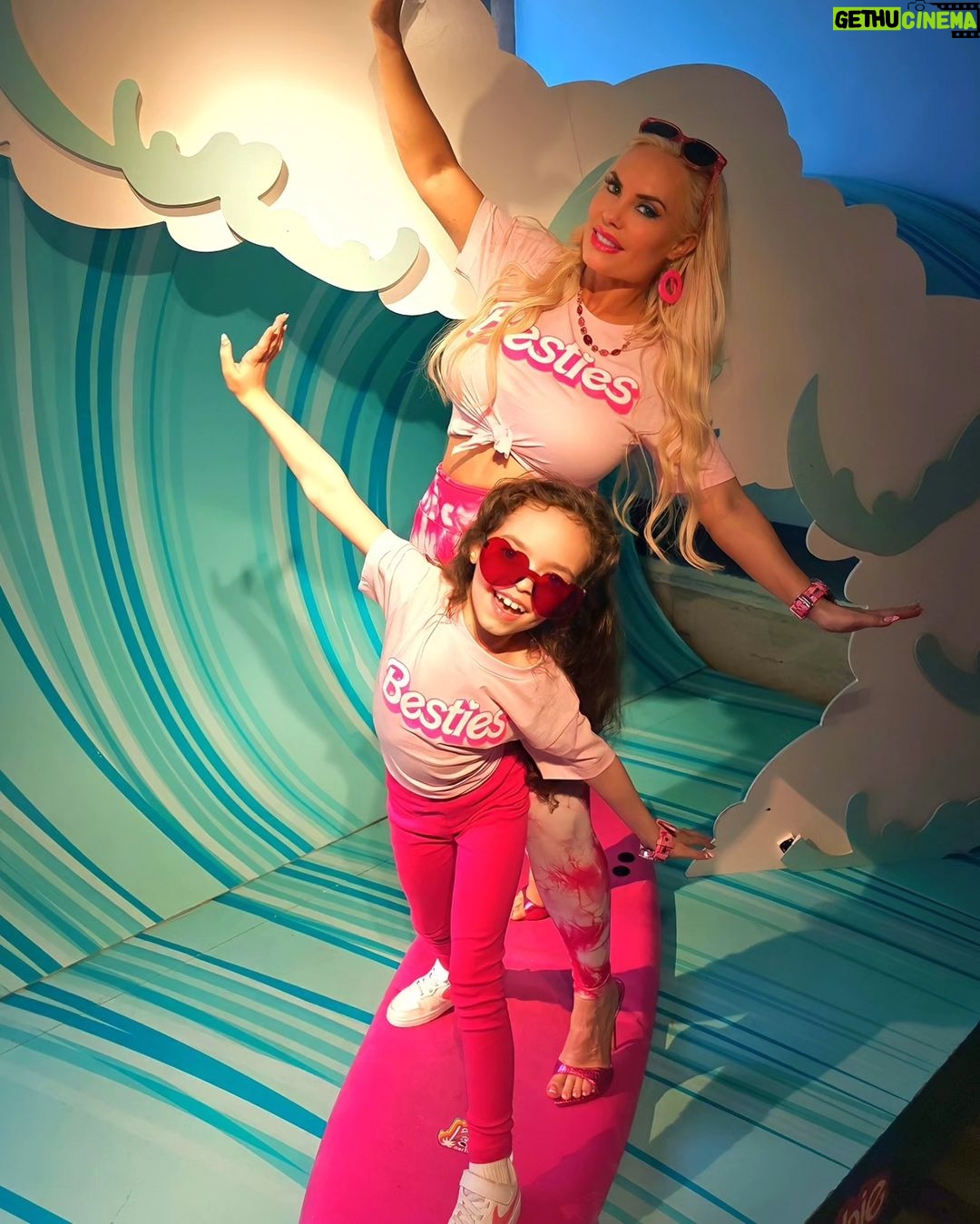 Coco Austin Instagram - Been obsessed with Barbie lately and finally got to visit @barbiecafeofficial with my cousin @statt.hagan. We had a blast, as you can see. Good food and drinks.. I love adventure and now I got my mini to experience things with me! Life is so colorful and beautiful in the barbieworld! THIS IS SO MY THING! #cousins #barbiecafe #barbiecafenyc #barbieworld -swipe Malibu Barbie Cafe New York