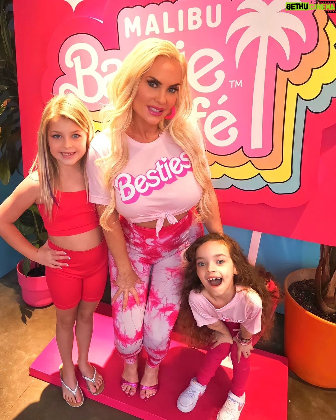 Coco Austin Instagram - Been obsessed with Barbie lately and finally got to visit @barbiecafeofficial with my cousin @statt.hagan. We had a blast, as you can see. Good food and drinks.. I love adventure and now I got my mini to experience things with me! Life is so colorful and beautiful in the barbieworld! THIS IS SO MY THING! #cousins #barbiecafe #barbiecafenyc #barbieworld -swipe Malibu Barbie Cafe New York