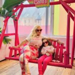 Coco Austin Instagram - Been obsessed with Barbie lately and finally got to visit @barbiecafeofficial with my cousin @statt.hagan. We had a blast, as you can see. Good food and drinks.. I love adventure and now I got my mini to experience things with me! Life is so colorful and beautiful in the barbieworld! THIS IS SO MY THING! #cousins #barbiecafe #barbiecafenyc #barbieworld -swipe Malibu Barbie Cafe New York