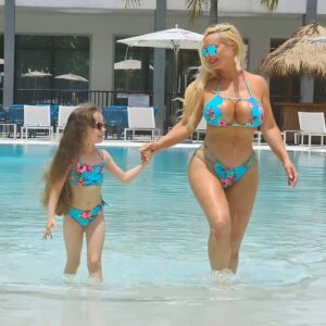 Coco Austin Instagram - Our flight was canceled so we made a detour back in the pool 💦💦💦

Thanks to our friends at @fedeswimwear for our cute matching suits👙