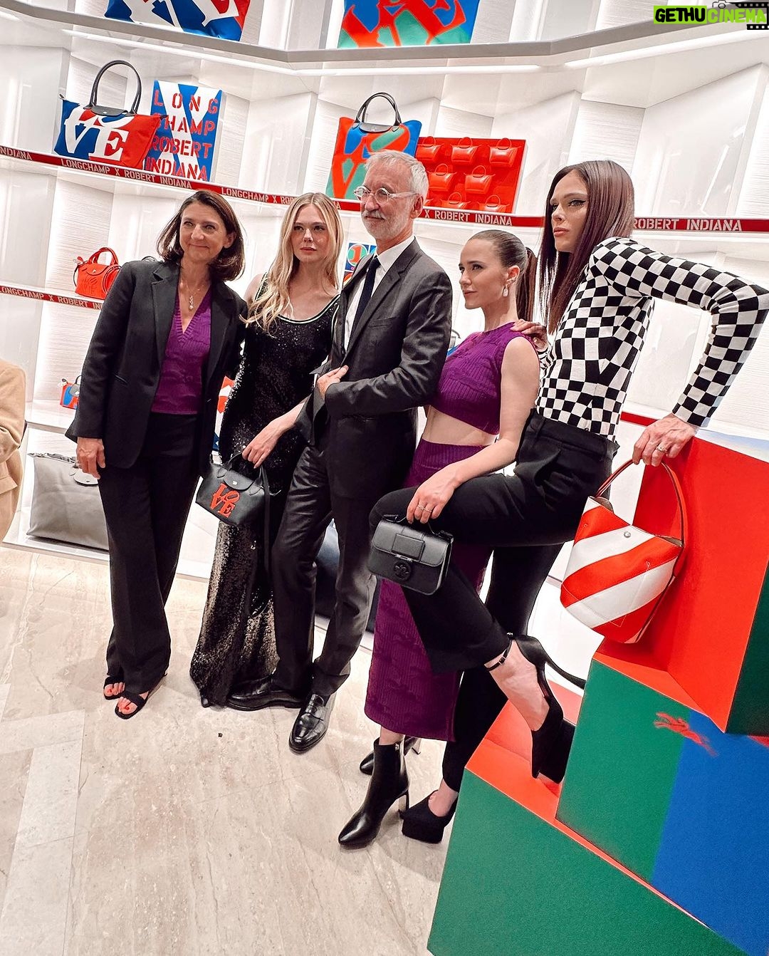 Coco Rocha Instagram - Had so much fun last night with my @longchamp family celebrating the #LongchampxRobertIndiana collection with @sophiedelafontaine, @ellefanning, @rachelbrosnahan and more. Proud to be a long time #LongchampPartner ❤️