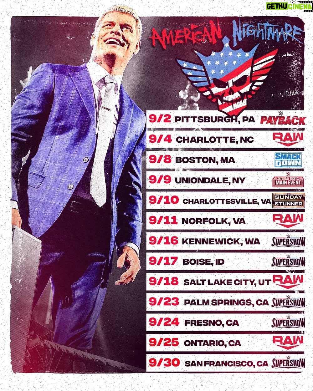 Cody Runnels Instagram - September @wwe @wweshop