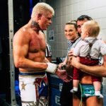 Cody Runnels Instagram - TBT - Royal Rumble 2023, thank you @sgovintage / @kali_butterfly and @aesthreadics for the finest duds! Sandra has been with me since day 1, she’s the master!