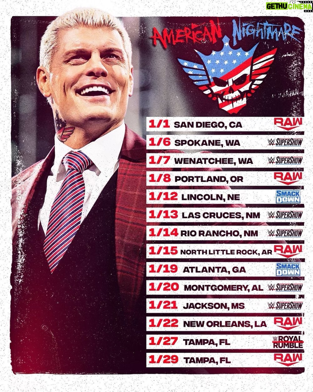 Cody Runnels Instagram - January @wwe @wweshop