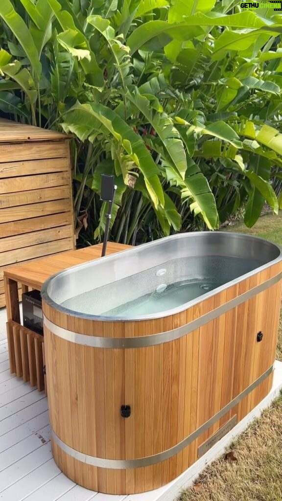 Cody Simpson Instagram - As a competitive swimmer preparing for the Olympic Trials, we have to learn to recover as hard as we train. Recovered optimised beautifully by @found__space. Ice bath installed to match the infrared barrel sauna.