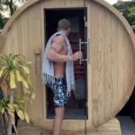 Cody Simpson Instagram - Just elevated my recovery game with @found__space. The infrared barrel sauna is the most elite addition to my backyard haven. Post-swim sauna sessions are go.