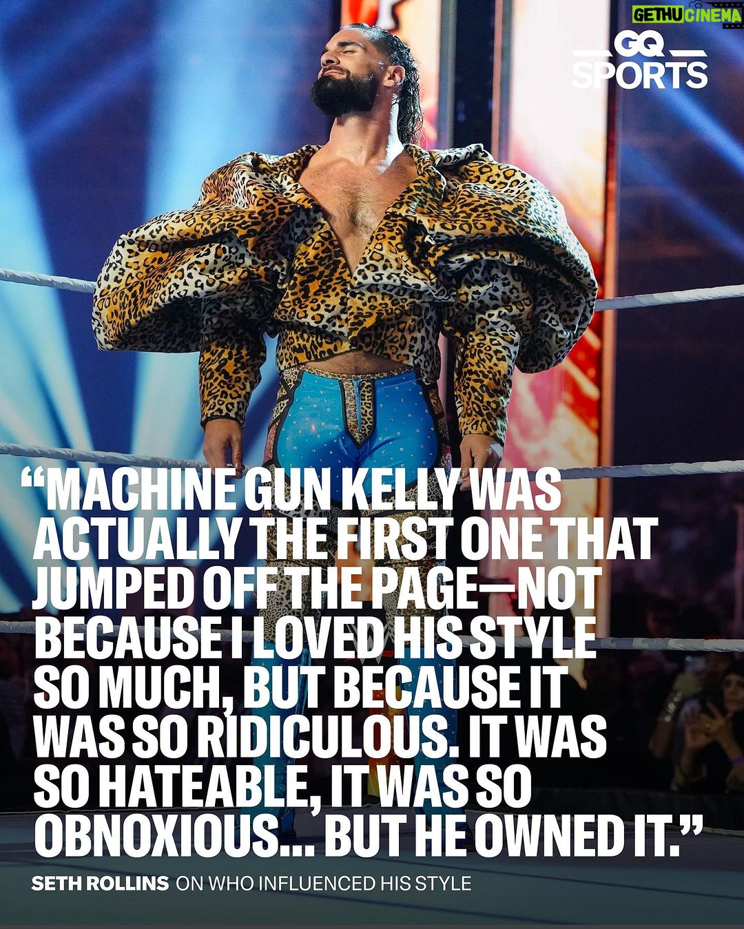 Colby Lopez Instagram - @wwerollins has become the WWE’s undisputed fashion king. At the link in bio, the self-proclaimed Drip God talks the origins of his outrageous style and wrestling in MSCHF’s Big Red Boots.