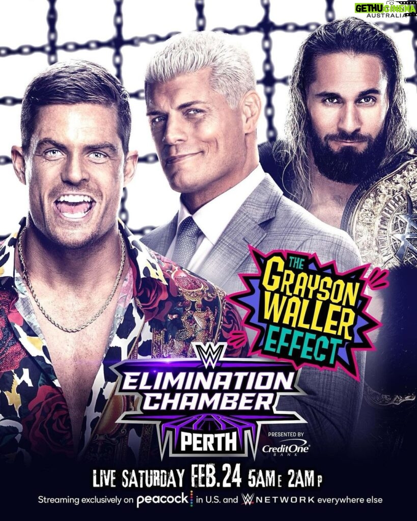 Colby Lopez Instagram - LET’S GO! @americannightmarecody and @wwerollins will be joining @graysonwallerwwe on The #GWEffect at #WWEChamber: Perth! ⛓️