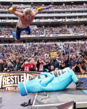 Colby Lopez Instagram - @wwerollins vs. @loganpaul was one of #WrestleMania Saturday’s most insane matches! 🔥