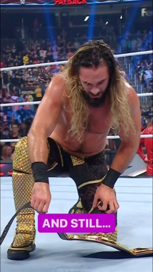 Colby Lopez Instagram - After a BRUTAL match against @shinsukenakamura, World Heavyweight Champion @wwerollins retains. 😮‍💨🏆 #WWEPayback