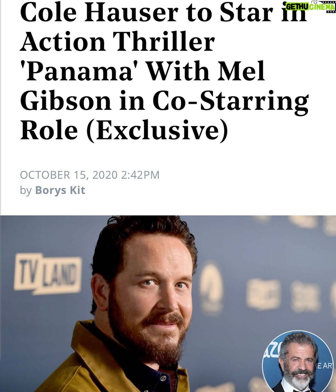 Cole Hauser Instagram - Thx to @hollywoodreporter for this great article... looking forward to working with #melgibson again! #panama https://www.hollywoodreporter.com/heat-vision/cole-hauser-to-star-in-action-thriller-panama-with-mel-gibson-in-co-starring-role-exclusive