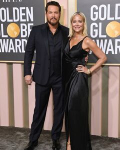Cole Hauser Instagram - Beautiful night with my gorgeous wife @cynhauser at the 80th @goldenglobes congrats to all the winner’s, but especially to @kevincostnermodernwest for best actor award. @kopaloffphoto