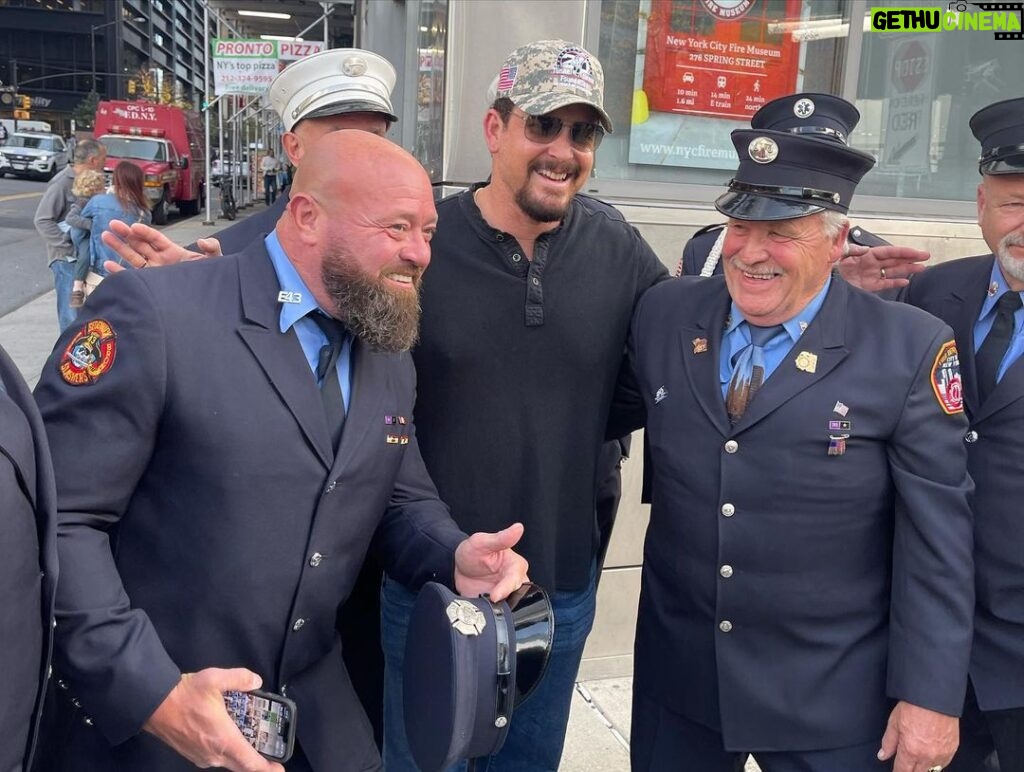 Cole Hauser Instagram - Thanks to #franksiller and @tunnel2towers for a history lesson with my family in NY. Great meeting all the gentleman of Engine Co. 10 Ladder Co. 10 dinner on me next time I’m in the city. God bless!