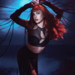 Coleen Garcia-Crawford Instagram - 🕷 A special Halloween episode of MUSINGS with @coleen premieres SATURDAY, 7PM on @bjpascual's YouTube Channel! Photography and Creative Direction @bjpascual Styling @adrianneconcept Makeup @pongniu Hair by @renzpangilinan Set Design by @justine_arcegabumanlag Leather Chainlink Top and Red Leather Top and Belt by @thianrodriguezmnl Leather Dress by @chynnamamawal Cutout Fringe Dress by @ninaamoncio Manila, Philippines