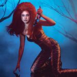 Coleen Garcia-Crawford Instagram - "Another Slice, Anyone?" 🔪 A Very Special Halloween Episode of MUSINGS with @coleen Premieres SATURDAY, 7PM on www.youtube.com/bjpascual 🎃 Photography and Creative Direction @bjpascual Styling @adrianneconcept Makeup @pongniu Hair by @renzpangilinan Set Design by @justine_arcegabumanlag Catsuit by @kristineordinarioph