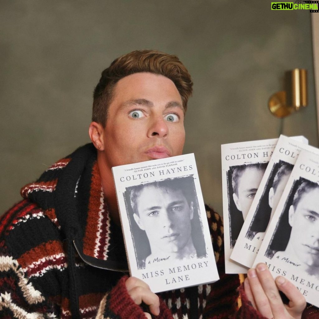 Colton Haynes Instagram - My face when I found out today that the paperback for Miss Memory Lane was released…today 👏🏼 Hope it brings y’all a smile, a tear, & a little inspiration ❤️