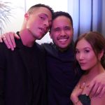 Colton Haynes Instagram - Finally reunited with my besties @allymaki @travisatreo to celebrate Trav’s new company @fandedinc 🤗 They’re clearly fighting over me in these pics fyi. Duh. Special photobomb appearance from @thebrianjoo 👏🏼 IM SO SO SO SO SO PROUD OF U TRAV!!!