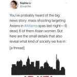 Colton Haynes Instagram – #Repost @sophfei with @make_repost
・・・
[a thread] 💔 My heart and prayers goes out to the victims and their families of the #Atlanta shooting. When you pray for our Asian sisters and brothers, you also pray for every community hurt by White Supremacy— we pray for lightness to outshine the darkness.

#stopasianhate #speakoutracism #stopaapihate #hateisavirus #racismkills #standwithasians