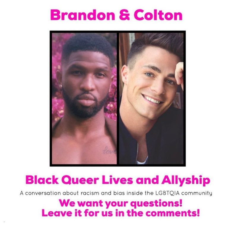 Colton Haynes Instagram - . @brandonkgood & I want your questions. Leave them in the comments below & we’ll answer them in a video we’re making about racism & bias inside the LGBTQIA+ community. Love yall ❤️