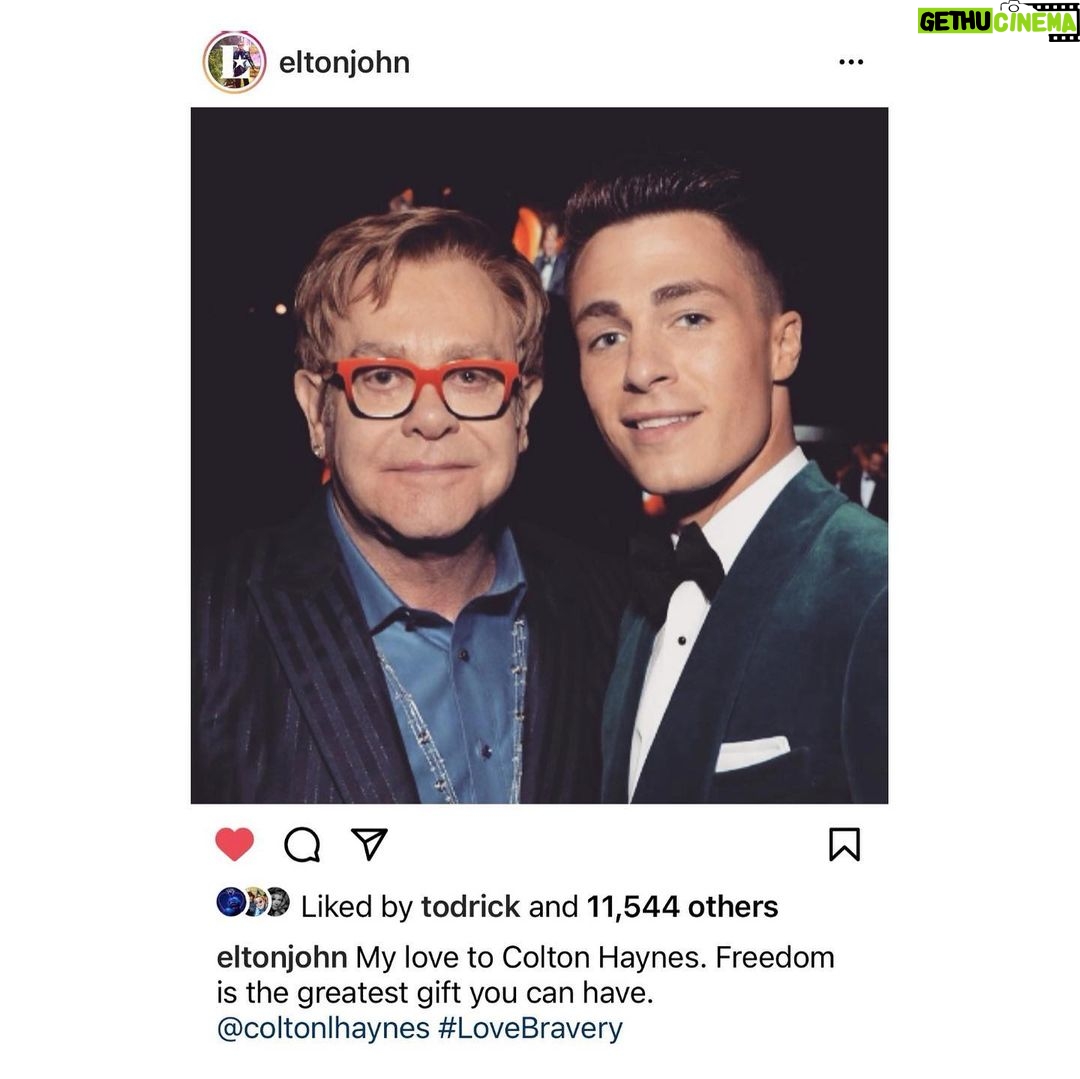 Colton Haynes Instagram - So excited to be back with my friends @eltonjohn & @davidfurnish for the first ever virtual #EJAFOscars this Sunday April 25th 🤗 This is the first time that everyone is invited to join this amazing party which is in support of the amazing work that @EJAF is doing to help young people all over the world who are living with or at risk of HIV. Visit @EJAF & get ur tix now ❤️