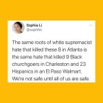Colton Haynes Instagram – #Repost @sophfei with @make_repost
・・・
[a thread] 💔 My heart and prayers goes out to the victims and their families of the #Atlanta shooting. When you pray for our Asian sisters and brothers, you also pray for every community hurt by White Supremacy— we pray for lightness to outshine the darkness.

#stopasianhate #speakoutracism #stopaapihate #hateisavirus #racismkills #standwithasians