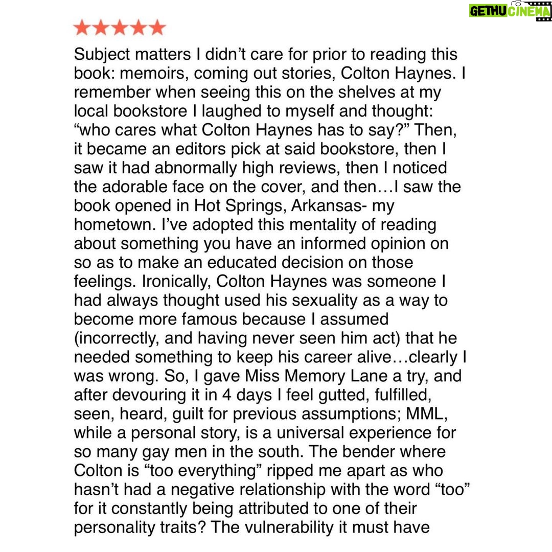 Colton Haynes Instagram - This one got me 😭 From the bottom of my heart…thank you. I hope my book finds ppl when they need it the most ❤️