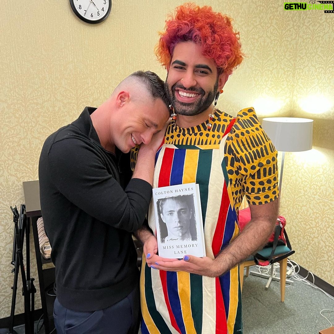 Colton Haynes Instagram - I wouldn’t have been able to get through yesterday without you @alokvmenon . You flew across the country (of course it was delayed 😩), & came directly from the airport to lead a discussion about my book. You’ve always been someone who truly sees me - thank you for providing that sense of home that I so desperately needed ❤️ Wish we had a photo of us crawling under the barrier 😂 #missmemorylane #beyondthegenderbinary