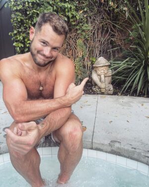 Colton Underwood Instagram - happy 4/20, i don’t smoke but this dude next to the hot tub does. glad the previous owners left him, adds character to the house.