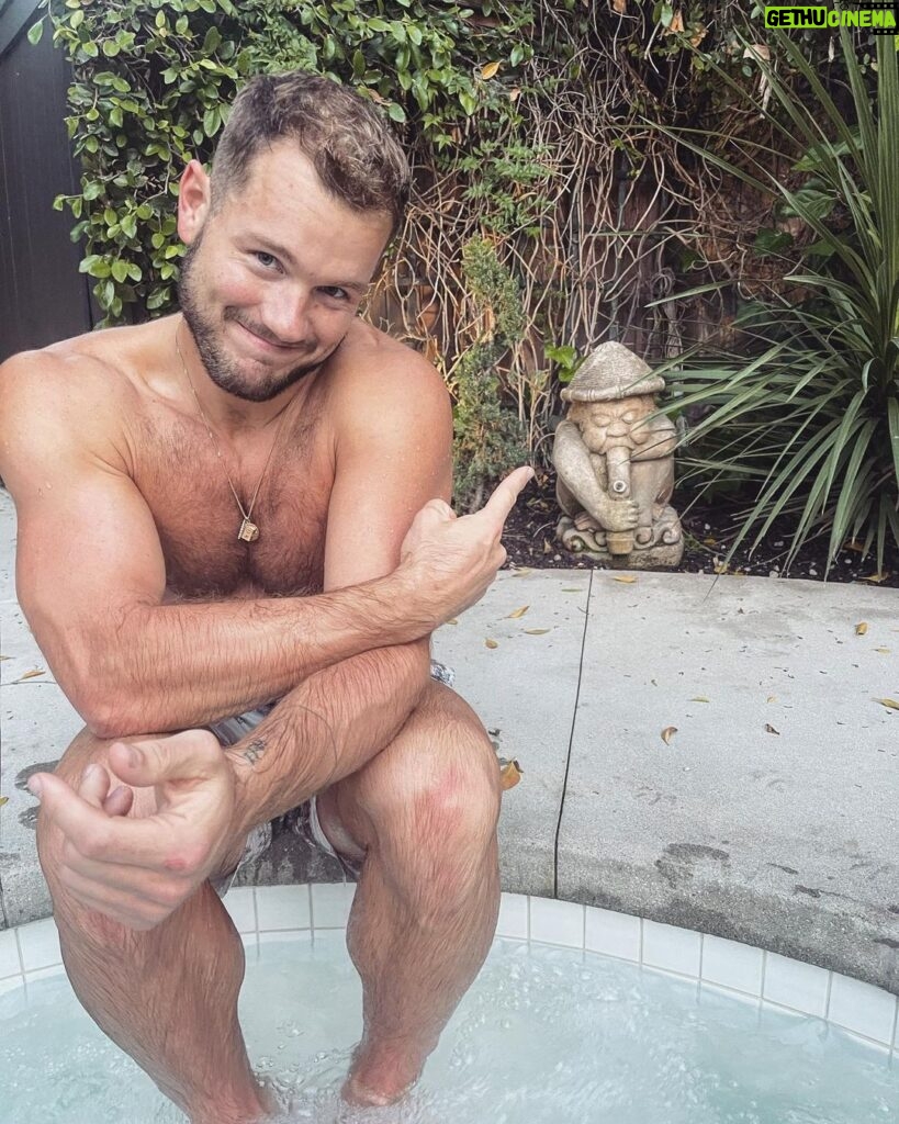 Colton Underwood Instagram - happy 4/20, i don’t smoke but this dude next to the hot tub does. glad the previous owners left him, adds character to the house. Los Angeles, California