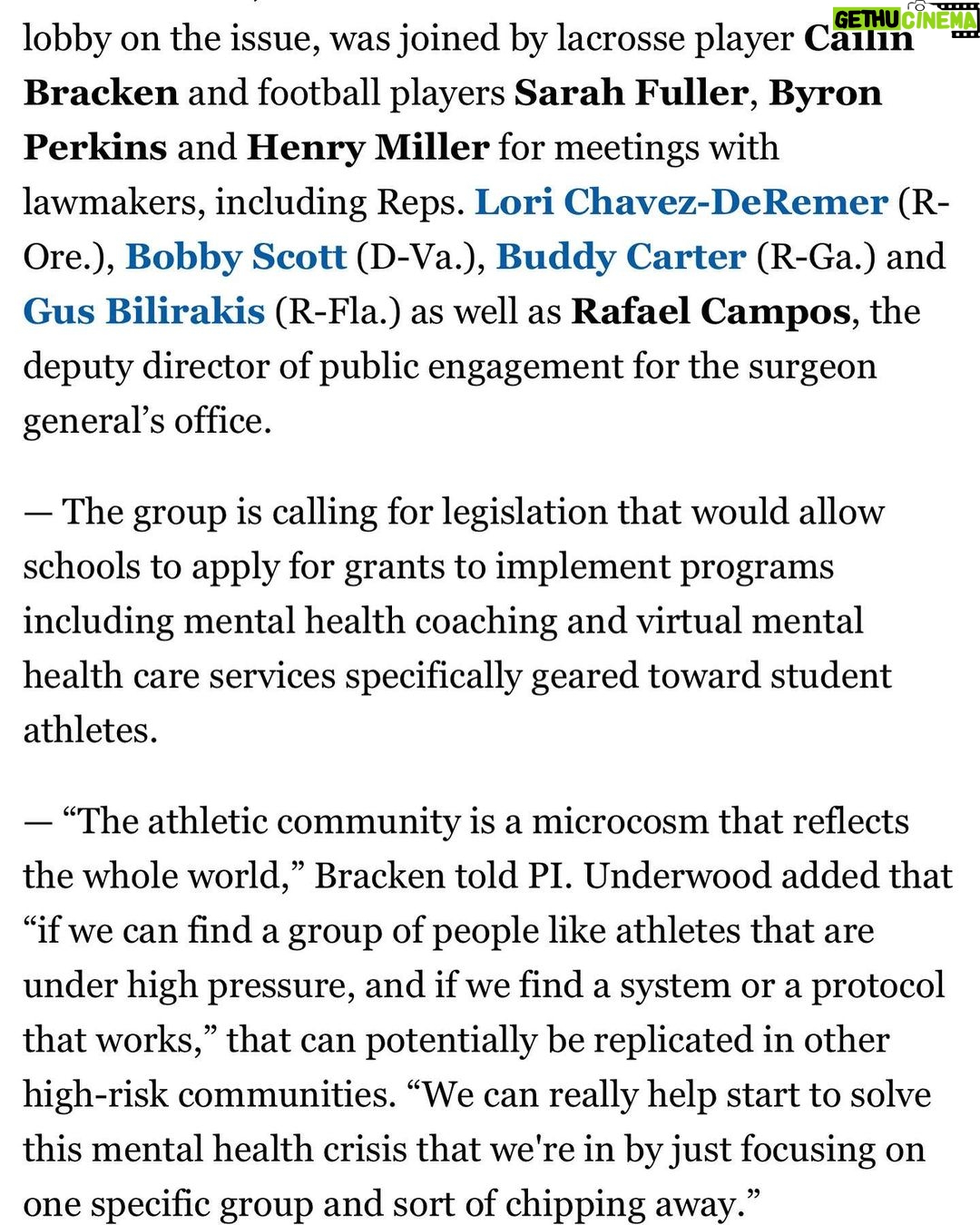 Colton Underwood Instagram - No more conversations about the conversation. This week in D.C. I was joined by four incredible HUMANS who happen to be great athletes. We spoke to members of congress about a bill my team has created to provide resources and access to mental health care for athletes at their universities. The TEAMS (Targeting Emotional And Mental Stability) act will allow schools to apply for grants to implement programs including mental health coaching and virtual mental health care services specifically geared toward student athletes. We leave feeling hopeful and excited that this can get done soon as both parties agreed that we should do more to support our young adults and their mental health. we are just getting started :) Washington D.C.
