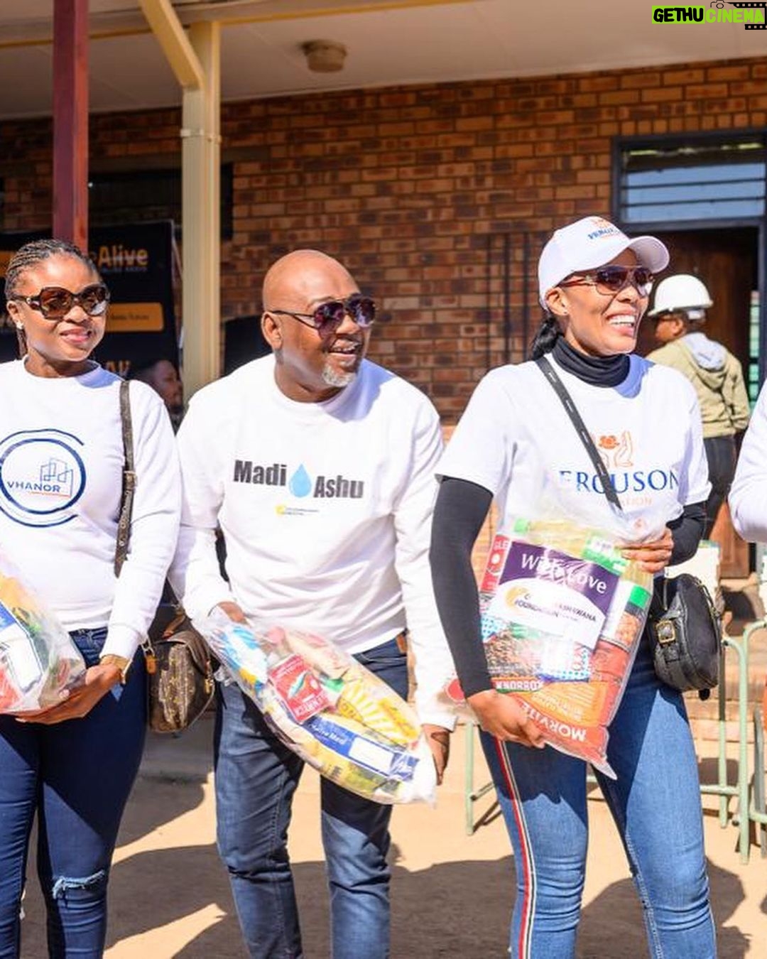 Connie Ferguson Instagram - We serve God by serving others. ๐๐พ Yesterday was a day well spent with the community of Hamanskraal at Adam Masebe Secondary School. We celebrated Nelson Mandela Day with the Collen Mashawana Foundation and the People Matter Foundation, where a borehole, food packs, blankets, books etc. were donated in honor of Madiba. We were honored to partake in such a meaningful event.๐๐พ โNever doubt that a small group of thoughtful, committed citizens can change the world; indeed, itโs the only thing that ever has.โ - unknown Mabogo dinku a thebana.โค๏ธ #nelsonmandeladay2023 #fergusonfoundation #peoplematterfoundation #collenmashawanafoundation