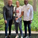 Connie Ferguson Instagram - It takes a collective to achieve great things, and never one person. Lovely catch up with my good friends @cecilmashawana @collenmashawana @austeezy_deemash of the @collenmashawanafoundation . So inspired by the work they’ve been doing. Living a life of impact is what it should be about, and hopefully more of us can dare to take that step towards elevating each other, even if it’s just one person at a time. Motho Ke motho ka batho.🙏🏾❤️