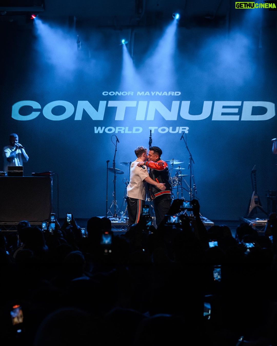 Conor Maynard Instagram - Well. Thatโs it. The Continued World Tour is over. My longest tour to date. 3 months of touring in total. Firstly I want to say thank you to all of you that came to the shows, you made it one of the most incredible experiences I could have ever asked for. So many ups and downs, love gained and love lost, it feels like so many things have changed since I first announced the tour over a year ago. People that know me well know I have a bit of a love/hate relationship with touring ๐ but I can honestly say, looking back, this one was unforgettable. I want to say thank you to my tour fam for getting me through it with laughs the entire time @anthmelo @g23music @iammusicli @markpickard @toneztime @natenotes @alvinfordjr @emlynmaillard @barneycush @djob7 @matthiasgarrick @mattjabrooks @87musicltd (Neil I donโt have your insta ๐) Thank you to my bro @willsinge for joining me on stage in Melbourne, thank you to @officialnyell for joining me in the US and @_mercimercy for joining us in Australia, you were wonderful ๐๐ผ. But as always, the ball keeps rolling. The new album +11 Hours is out on Friday and Iโm so excited for you all to hear it! Europe, see you at Sad Boy Summer in August! Until next time ๐ Photography credit: @thecamnoble @pixbyash @kindravision @whoisedwina