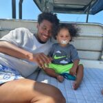 Coralie Porrovecchio Instagram - Journée en bateau avec les trois hommes de ma vie 🌈💛