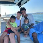 Coralie Porrovecchio Instagram - Journée en bateau avec les trois hommes de ma vie 🌈💛