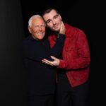 Corey Mylchreest Instagram - FYI - Mr Armani gives great hugs, people. Thank you @emporioarmani for bringing me to Milan, letting me see your work, and stealing my heart. The BEST weekend. @leowoodall and @sambuchanan100 - you cheeky bastards, I’ll be seeing you soon for sure xoxo @hollyevawhite and @petransellge massive thank you’s to you both as always