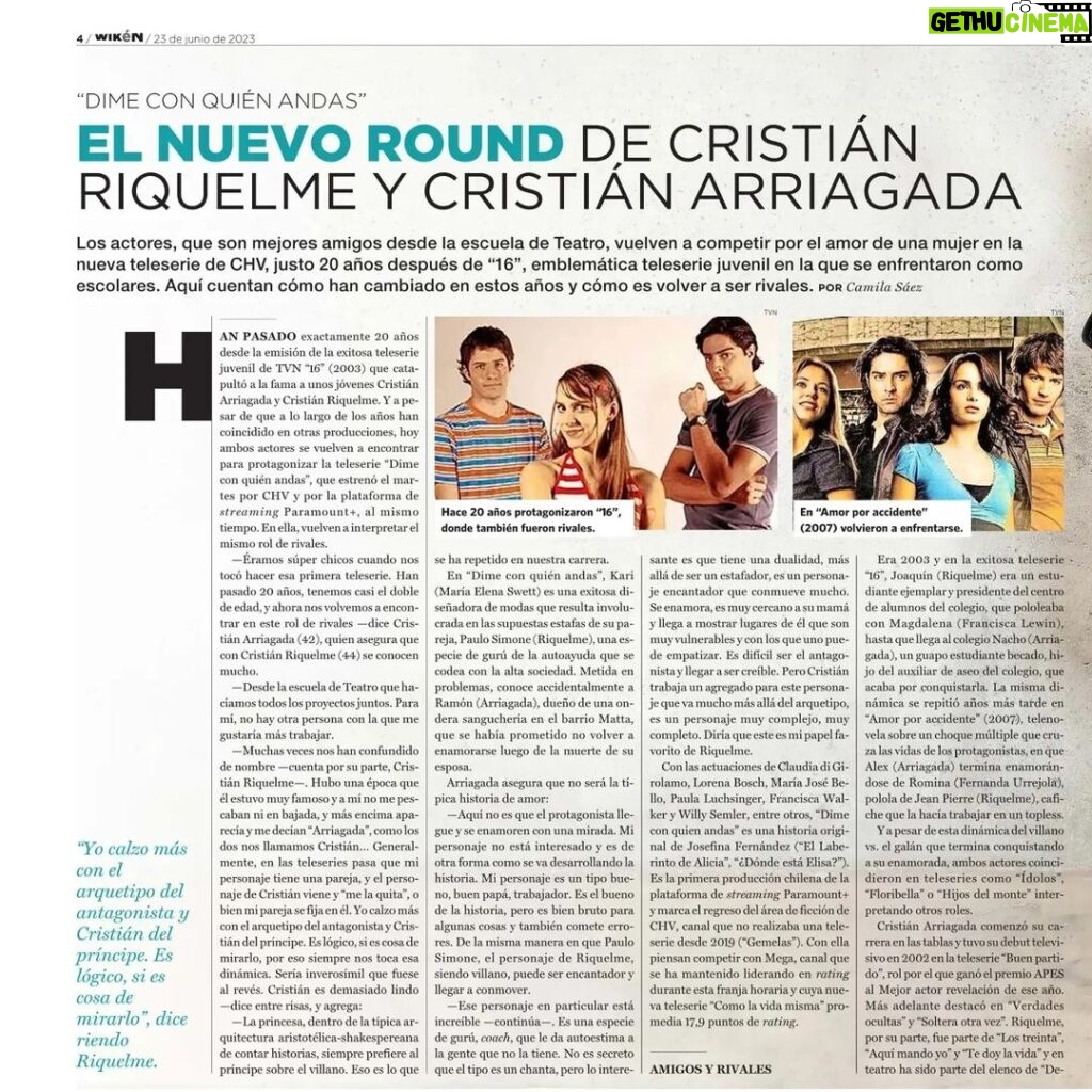 Cristián Riquelme Instagram - 20 años ya!!! Gracias #wiken por la nota. @cristianarriagadab 🤟🤟