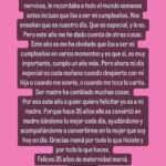 Cristina Pedroche Instagram - Ayer fue el mejor cumpleaños que recuerdo. ❤️ Fue un día muy especial y emotivo. El primero como madre creo que no se olvida jamás. Otra vez más me habían avisado de que mi primer cumpleaños y cuando la beba cumpla un año son fechas que te marcan para siempre porque las vives como primera vez. Me habían avisado de que lloraría y estaría sensible y otra vez me superé😂. Creo que llevo tantos años meditando y mirándome hacia dentro que eso hace que me conozca muy bien y me hace vivir todo al límite porque estoy todo el rato en el presente. Sea como sea sí que lloré, pero de felicidad. Porque siento que estoy muy orgullosa de lo que soy, de la familia que tengo (y la que estamos construyendo) y de la gente que me rodea🙏🏽❤️. Así que gracias, muchas gracias a todos los que me deseasteis cosas tan bonitas ayer. Os quiero❤️. —- Ir a soplar las velas y que en ese momento mi beba me pida teta, ¿casualidad o querer pedir el deseo conmigo de la mano?🫠❤️