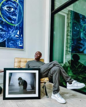 D-Nice Instagram - The GOAT stopped by my house yesterday. I had to pull out a print I photographed of him that was used on the billboards to promote his first @Netflix special. Always love catching up with @davechappelle.